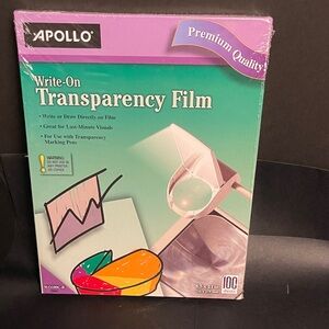New in pkg. - Apollo Write-On Transparency Film